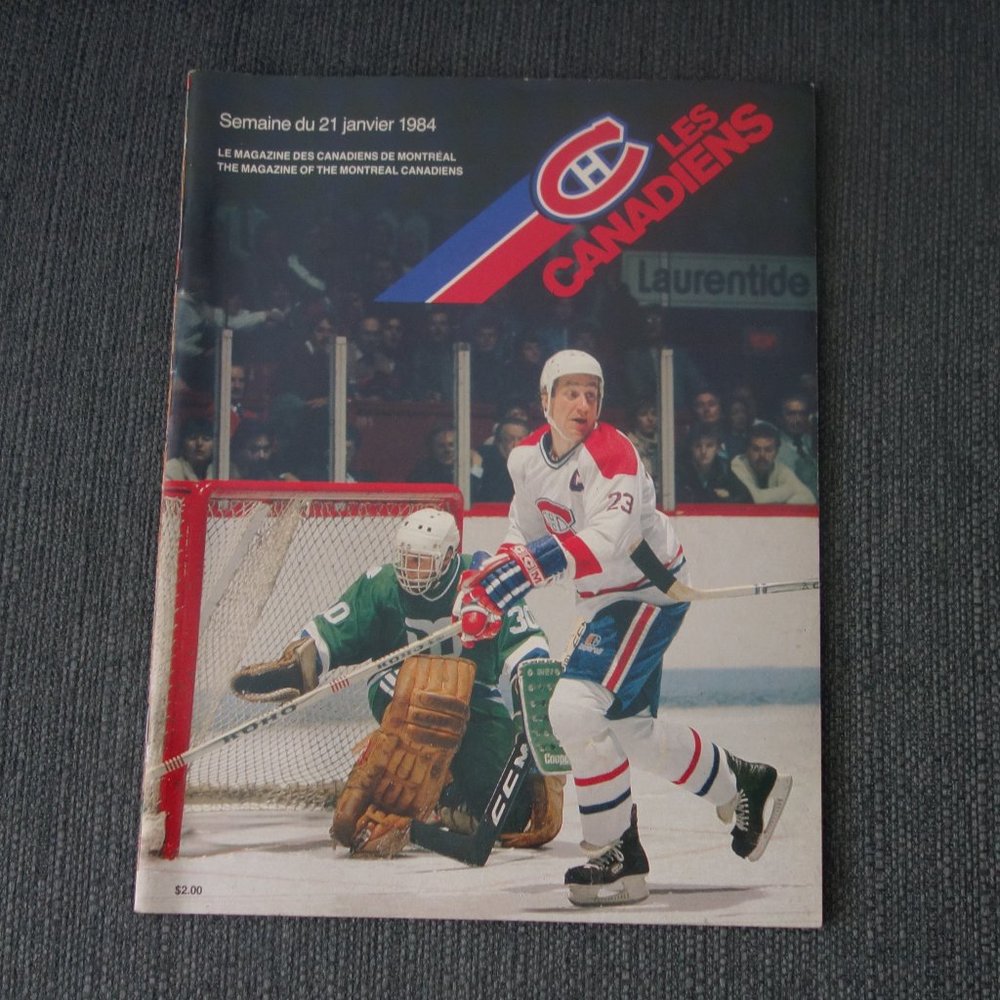 Vintage Whalers de Hartford vs Canadiens de Montreal January 23rd 1984 Program